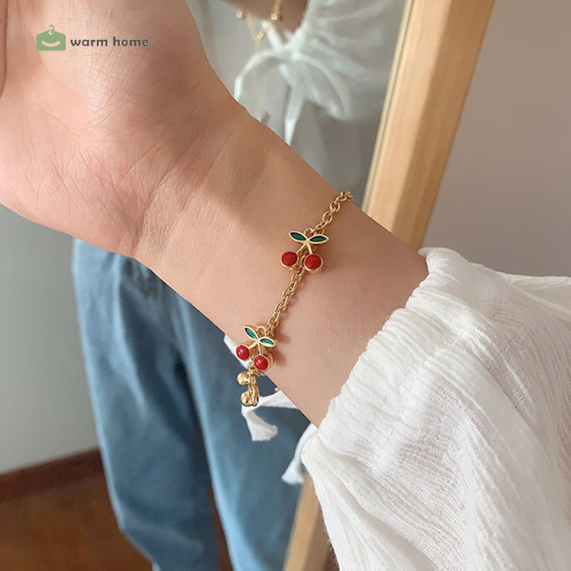Vòng Tay Gắn Trái Cherry Dễ Thương Cho Nữ