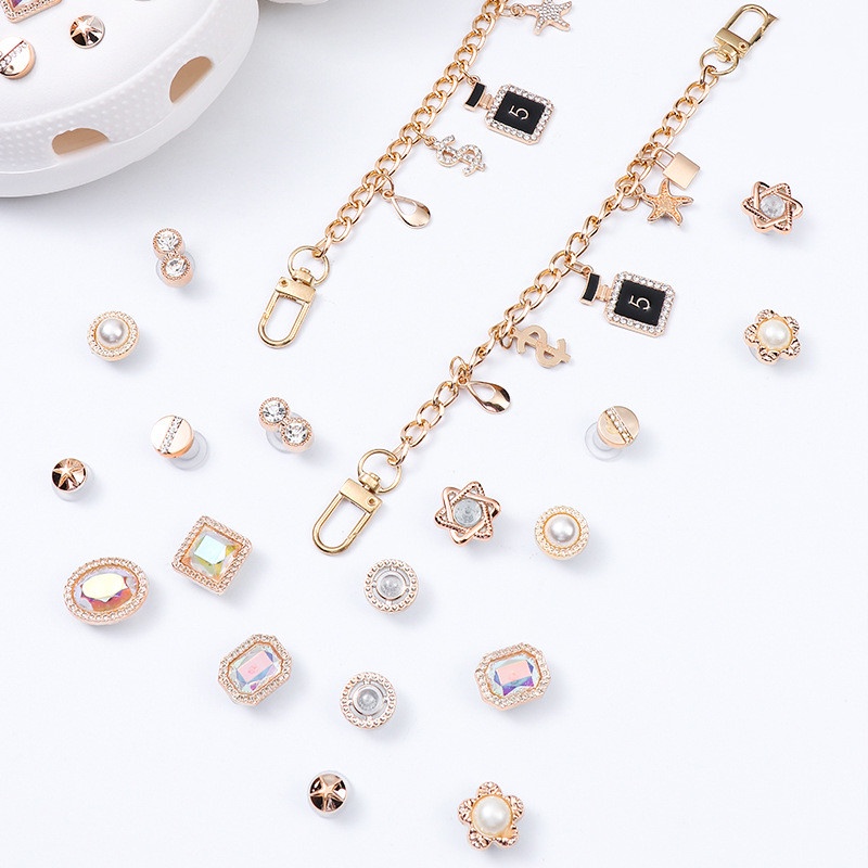 Set 20 Phụ Kiện Hạt Ngọc Trai Giả Tự Trang Trí Giày Dép