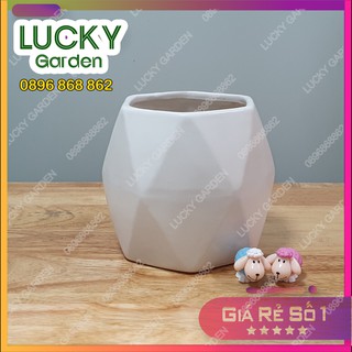 Chậu Gốm Sứ Bát Tràng Đa Giác