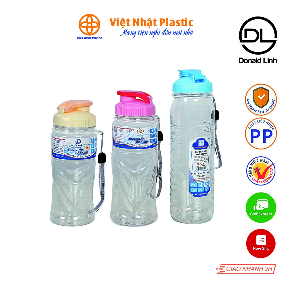 Bình nước học sinh Việt Nhật Plastic 900ml 0090