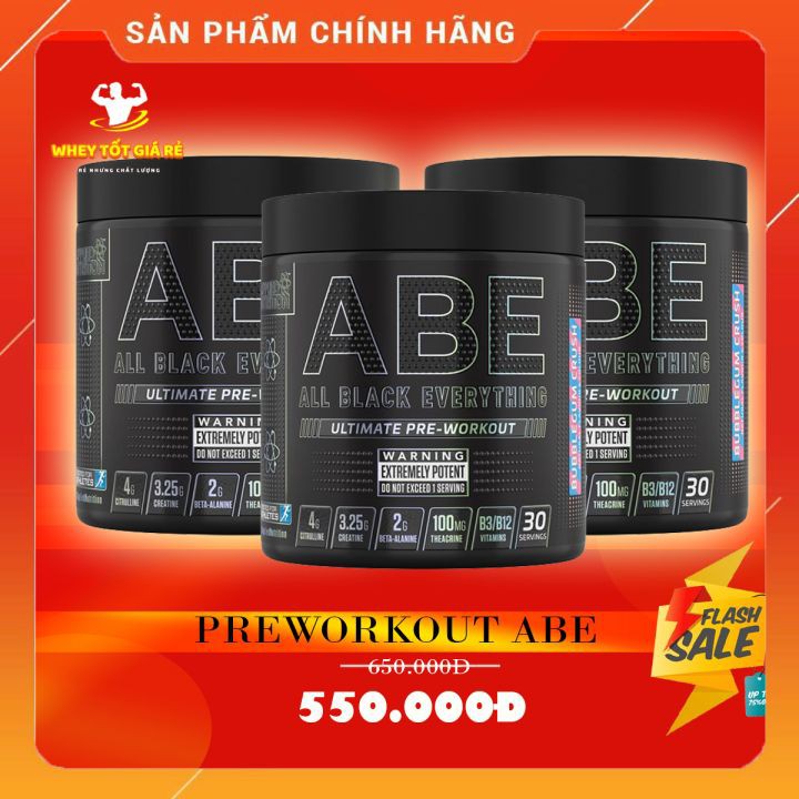 ABE Pre Workout 😤Giảm Nóng 😤 ABE Pre Workout của hãng Applied Nutrition UK ,Tăng Sức Mạnh Sức Bền , Chính Hãng