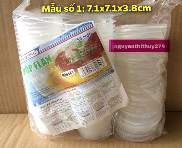 Lốc 50 Hũ/ Hộp Bánh Flan Vĩnh Trường Size Số 1, 2, 0, Trái Tim