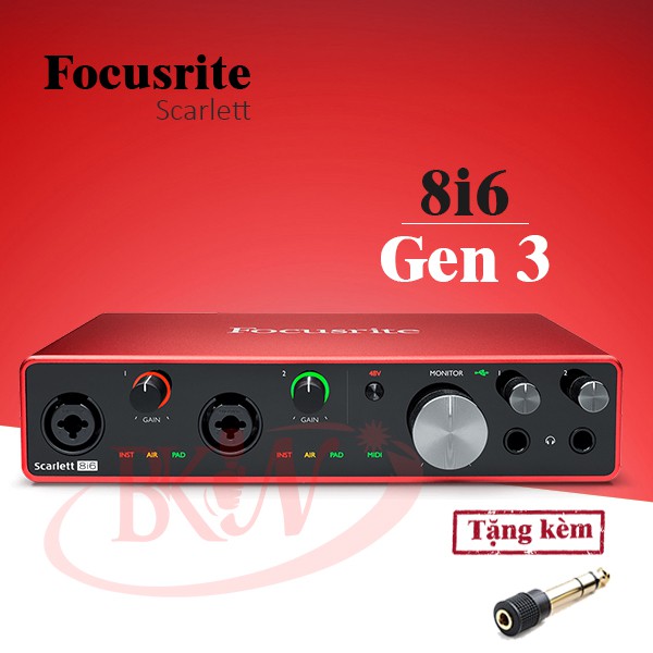 Sound card Focusrite Scarlett 8i6 gen 3 chính hãng