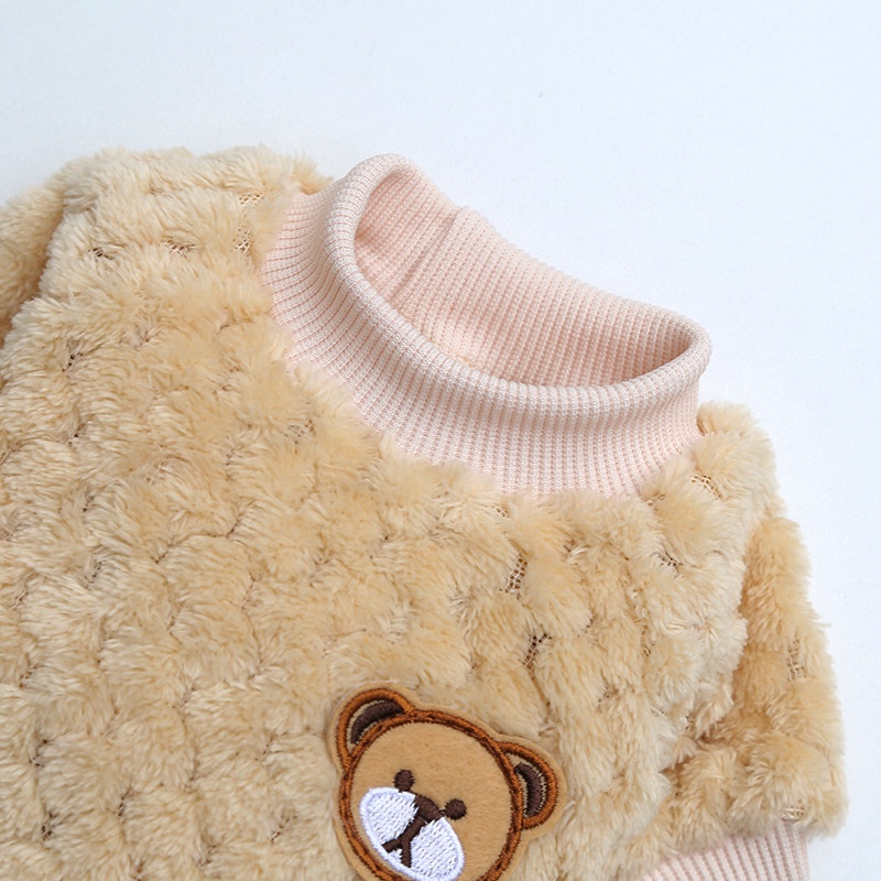 Thú Cưng Dễ Thương Hoạt Hình Gấu Phong Cách áo Pull Quần áo Thời Trang đẹp Thu đông San Hô Lông Cừu Quần áo Mèo Và Chó