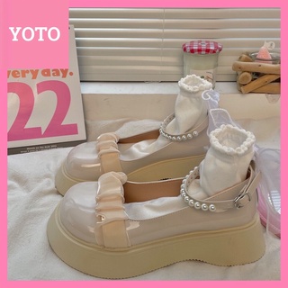 Giày lolita nữ độn đế cao,Giày da ulzzang nữ phong cách Hàn Quốc LT51