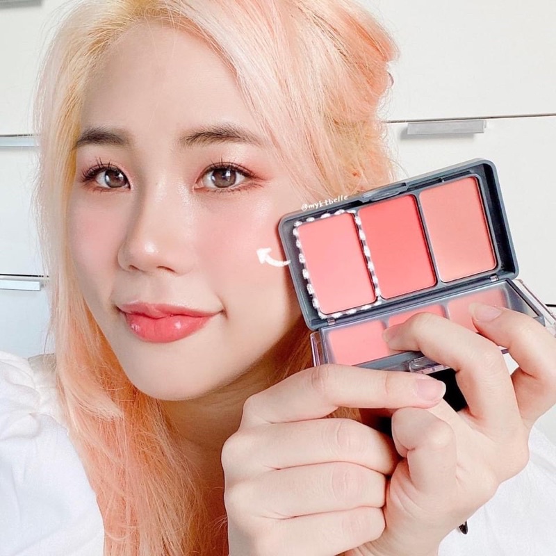 Bộ trang điểm phấn mắt và má hồng odbo 2in1 tông cam #02
