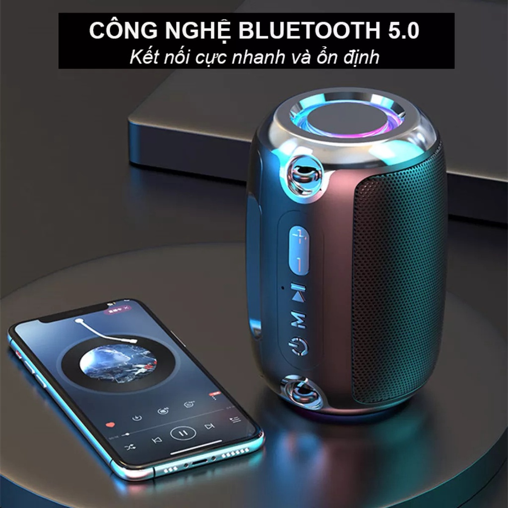 Loa bluetooth mini bass mạnh Smart Bass S1 có đèn led RGB Loa máy tính nghe nhạc hát karaoke Không dây Giá rẻ Pin trâu