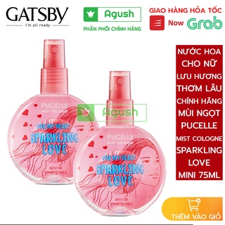 Nước hoa nữ lưu hương thơm lâu mini chính hãng Pucelle Sparkling Love 75ml mùi ngọt cho học sinh bé gái dạng xịt giá rẻ