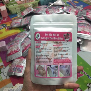 bột đắp mặt nạ collagen tươi hoa hồng