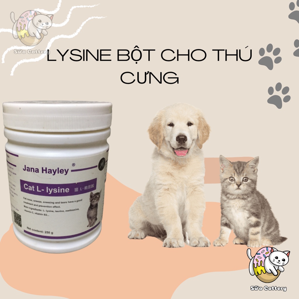 [Bản cao cấp] Lysine tăng đề kháng, phòng hô hấp chảy nước mắt mèo 258G