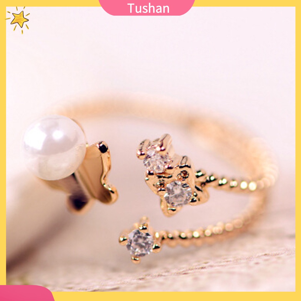 Nhẫn Hợp Kim Hình Bướm Đính Đá Xinh Xắn Cho Nữ