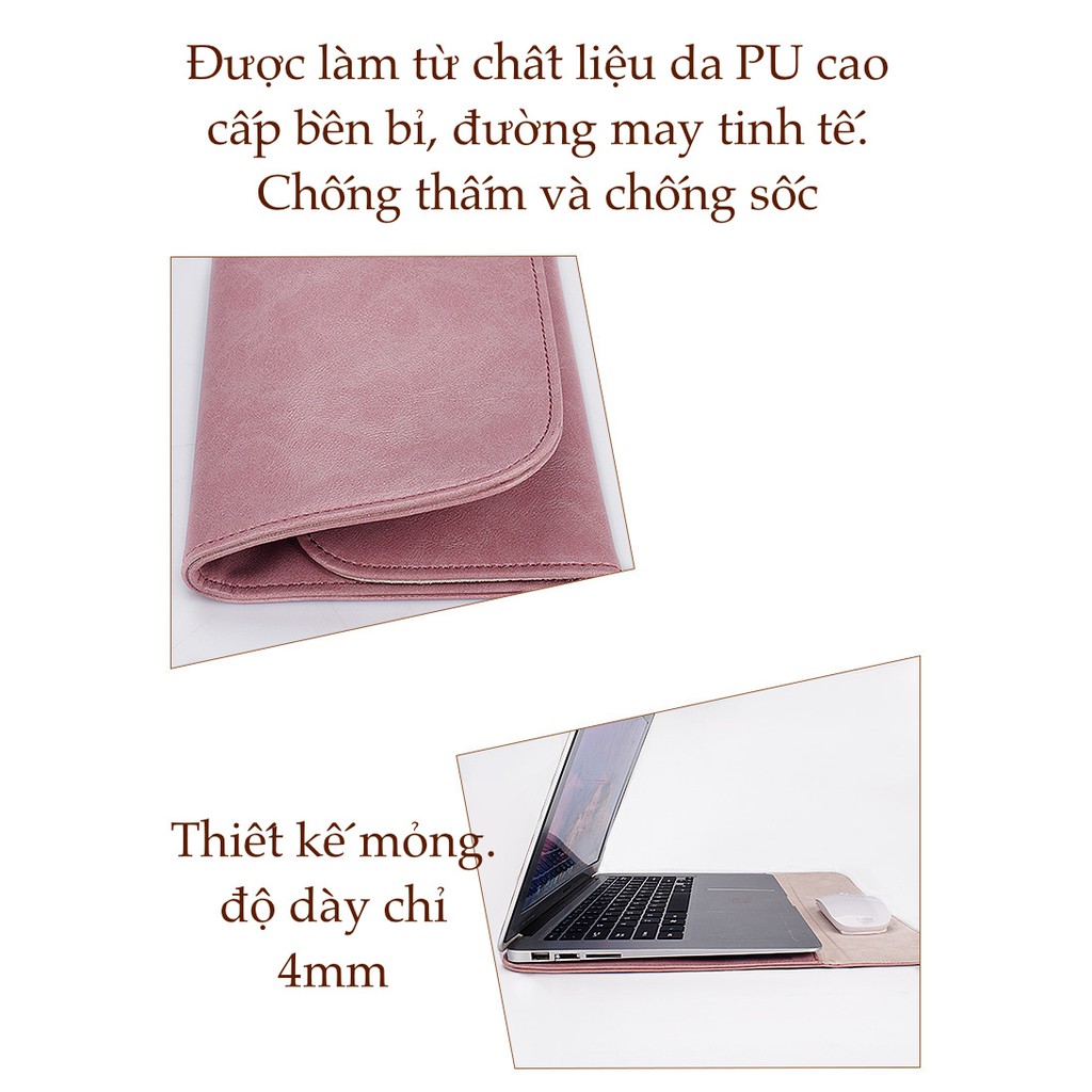 Bao da Macbook cao cấp da PU chống thấm giả da lộn