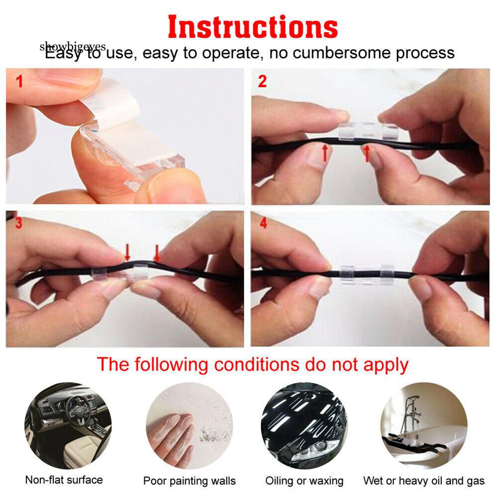 Set 20 / 40 Kẹp Giữ Dây Cáp Tự Dính Tiện Lợi Giá Đỡ