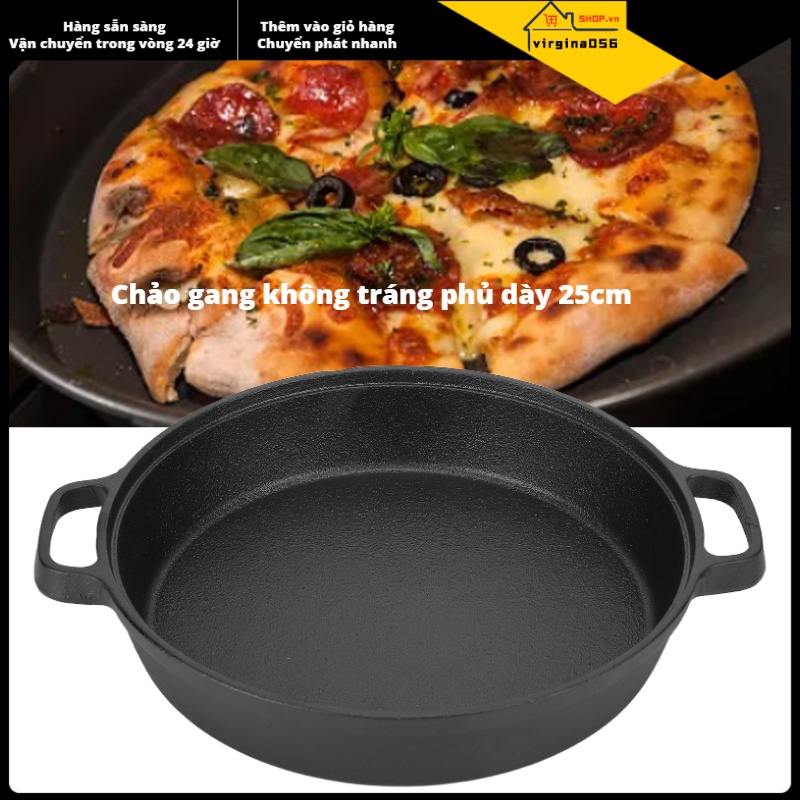Hàng Hot Chảo Chiên 2 Tay Cầm Bằng Sắt Dày Dặn 25CM Dùng Cho Gia Đình Hàng giao ngayvirgina056