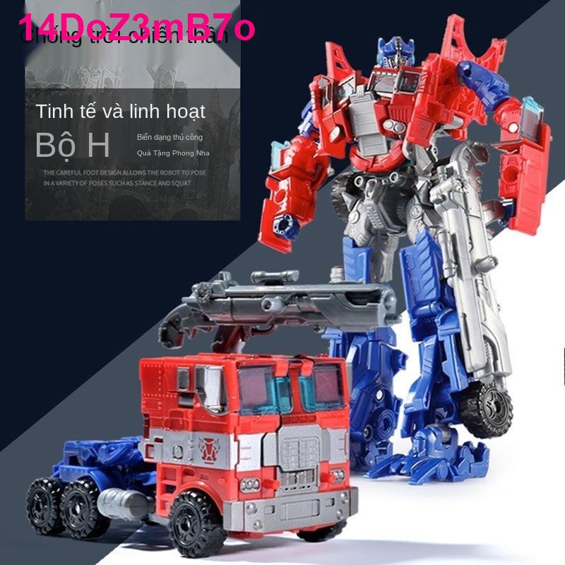 Optimus Prime Transformers 5 Car Robot Dinosaur Đồ chơi trẻ em Máy bay Cậu bé Bumblebee Xe cảnh sát 4 Chính hãng <