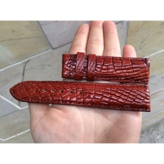 Dây Đồng Hồ Da Cá Sấu Lót Da Đà Điểu size 20 & 22