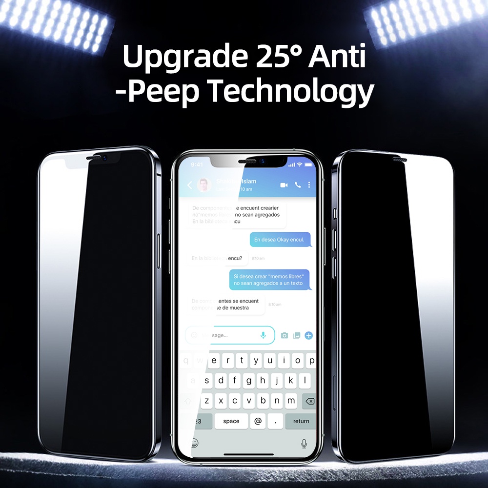 Kính cường lực chống nhìn trộm thích hợp cho iPhone 13 12 11 Pro Max 13 12 mini X XR XS
