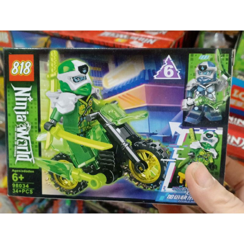 Lego ninja xếp hình -bộ lego ninja world lắp ráp xe máy