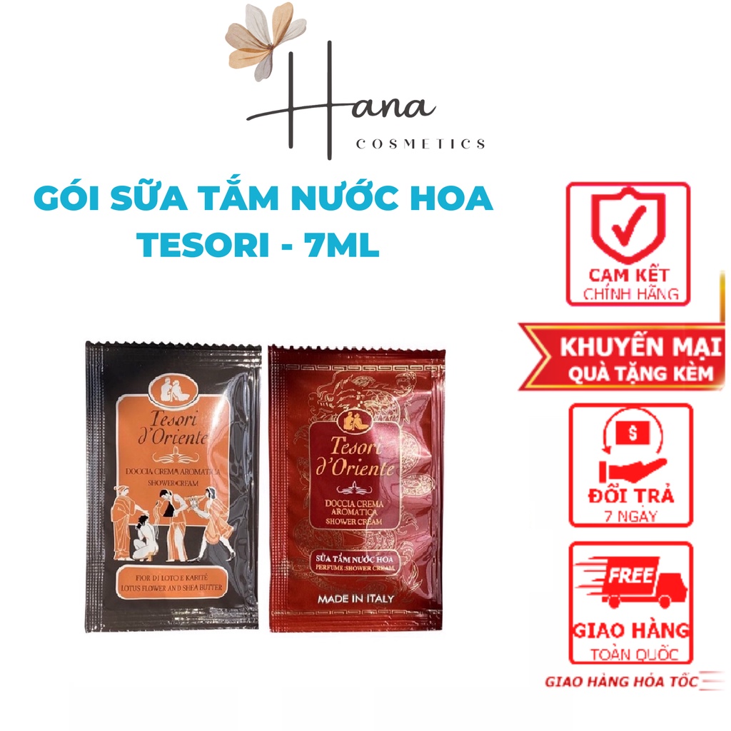 Sữa tắm nước hoaTesori - Gói dùng thử 7ml, Sữa tắm lưu hương lâu Nhập Khẩu ITALIA, càng dùng càng mê