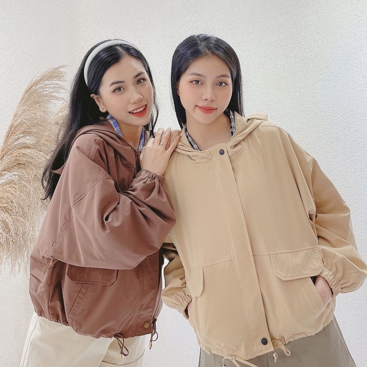 Áo khoác kaki nữ đẹp FM Style form rộng chất kaki xịn rút bo lai thời trang phong cách ulzzang 211028030