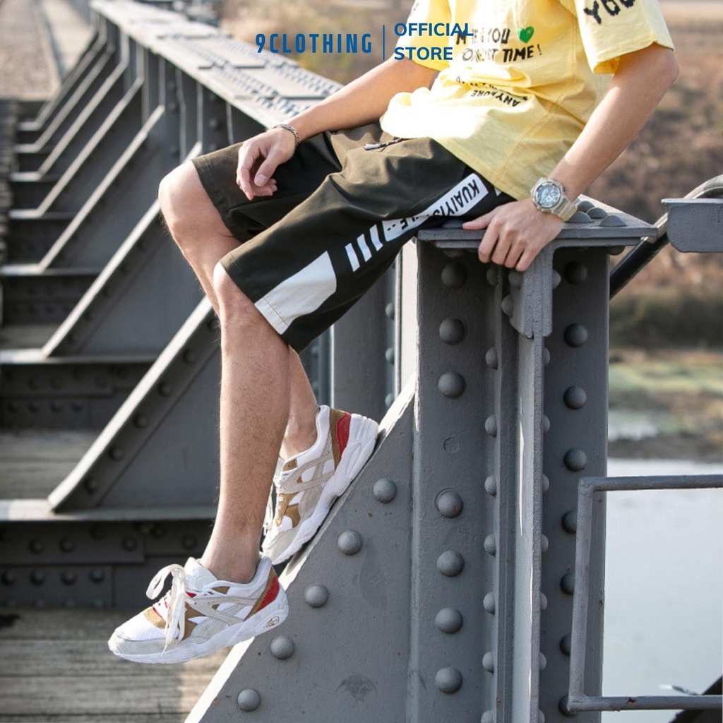 Quần đùi nam kaki dáng thể thao phối viền 4 màu trẻ trung năng động phong cách streetwear Ulzzang Hàn từ 9CLOTHING