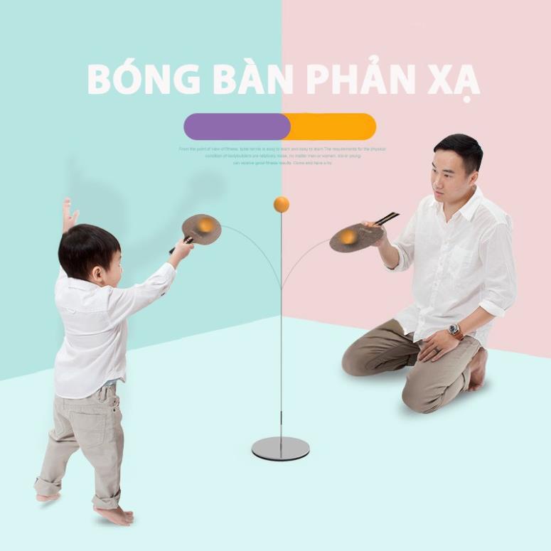 Đồ chơi đánh bóng bàn giúp phát triển khả năng phản xạ cho bé - Vợt gỗ, đế sắt