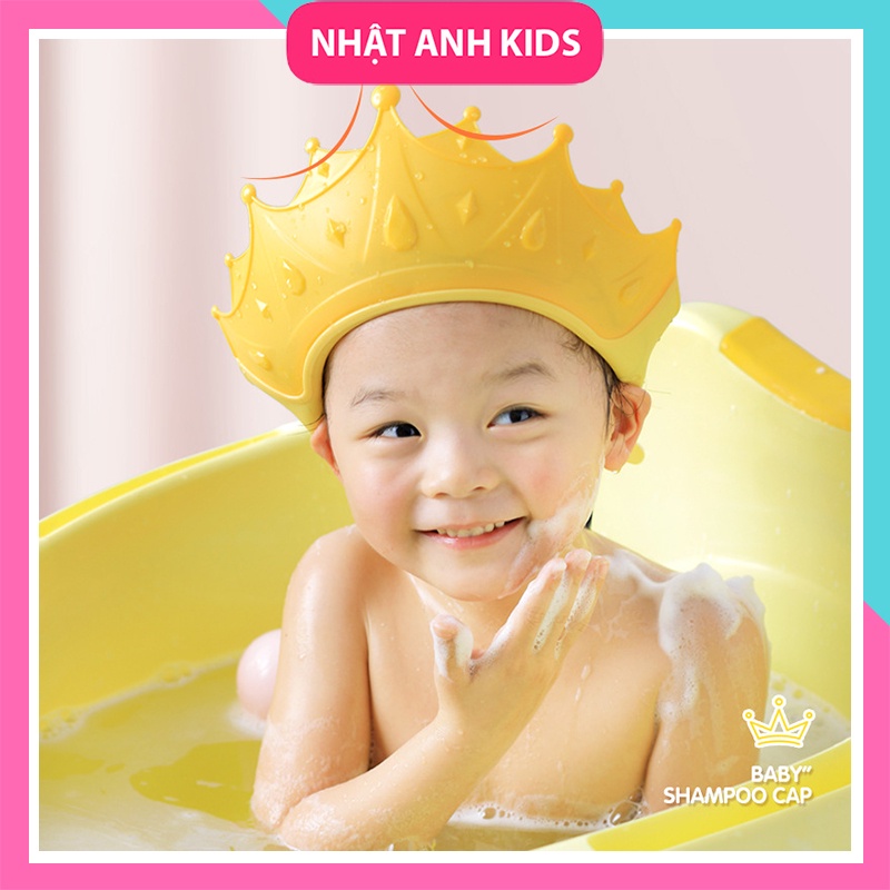 Mũ Tắm Gội Cho Bé hình vương miện SIÊU XINH, chất liệu nhựa Cao Cấp, cho hiệu quả cao