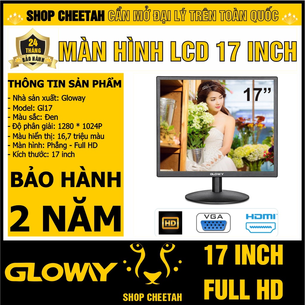 Màn hình LCD Gloway 17 inch - Full HD 1280 x 1024P - Chính hãng – Bảo hành 24 tháng