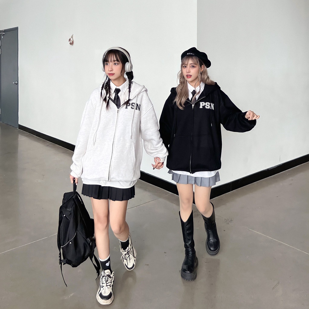 Áo khoác Hoodie nỉ bông dây kéo zip 2 màu POISONPOTION Local Brand