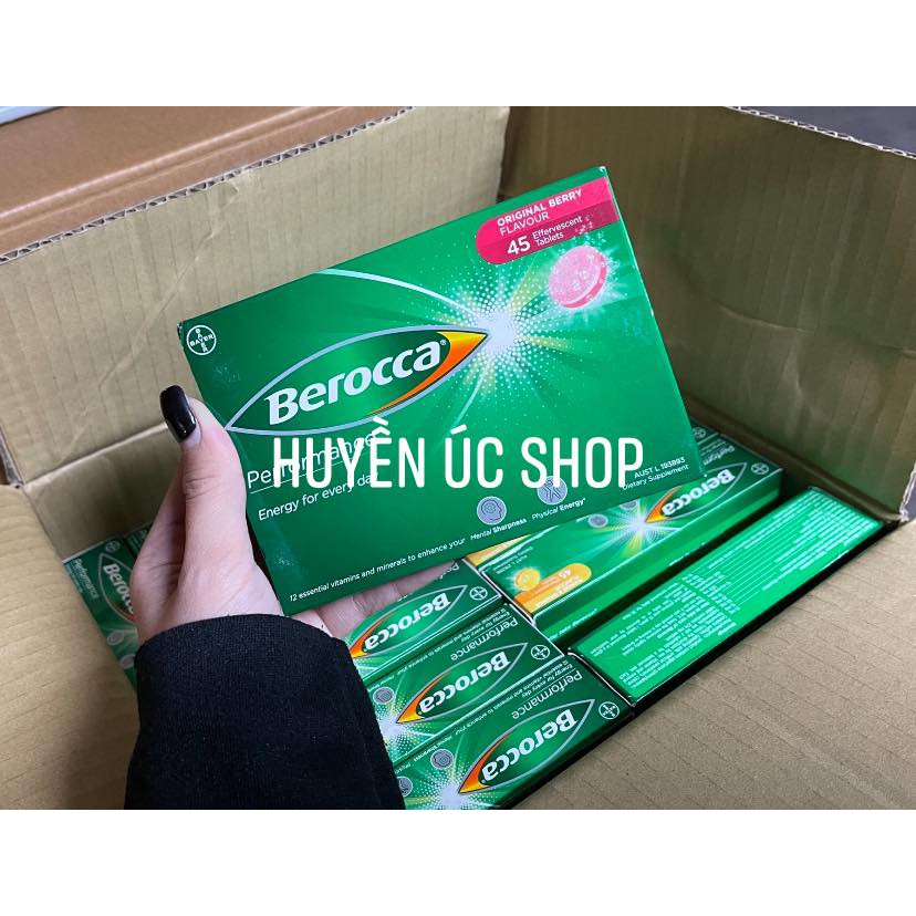 Viên sủi bổ sung Vitamin và khoáng chất Berocca Performance đủ vị [cam, cam xoài, dâu], Hàng Úc nội địa