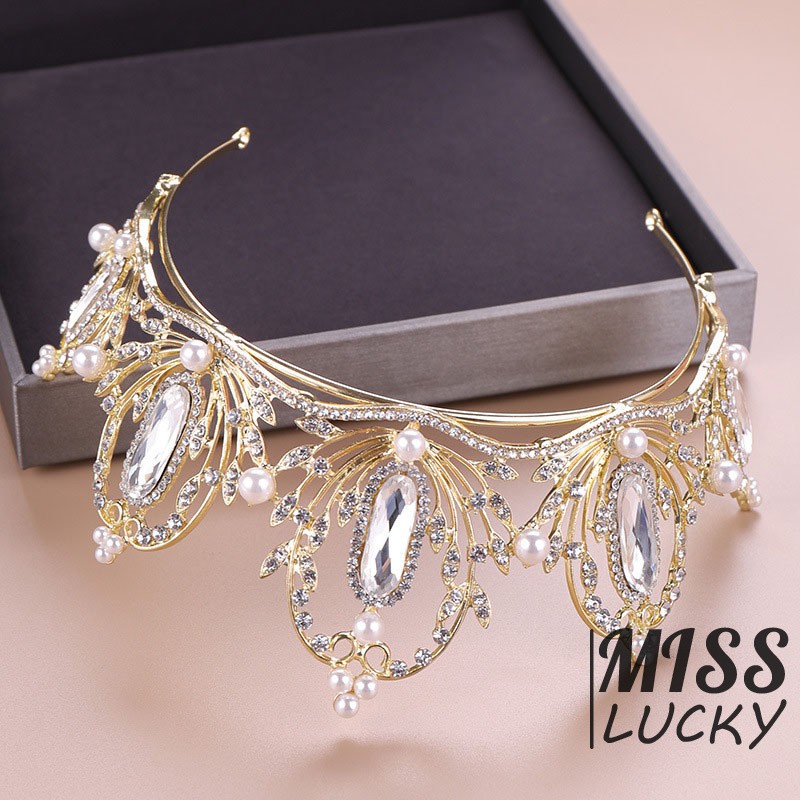 Phụ kiện tóc vương miện kiểu dáng thời trang thanh tú cho nữ