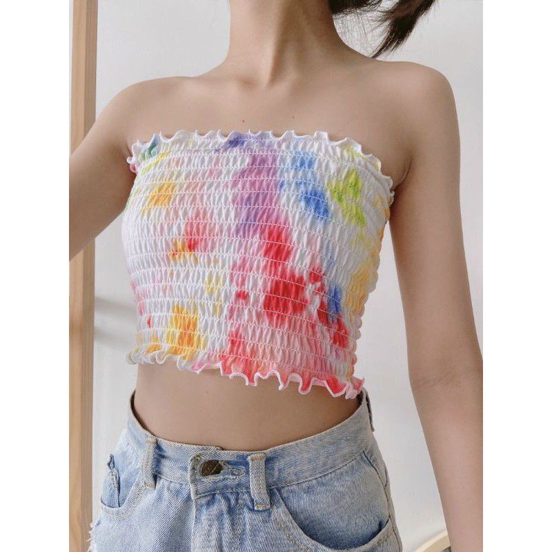 ÁO ỐNG NHÚN Loang Màu Fom Croptop
