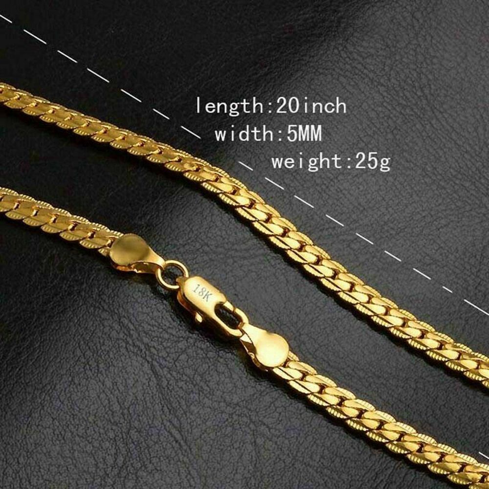 Vòng cổ đồng mạ đồng 18K 20" nhiều màu phong cách Hiphop cho nam