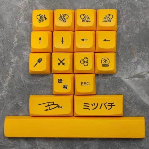 Set 17 Nút Bàn Phím PBT Sữa Mật Ong Cho Bàn Phím Cơ
