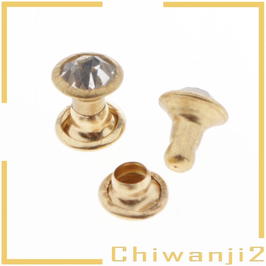 100pcs Double Cap Crystal Rivets  Rivets Bags Clothes Accessories