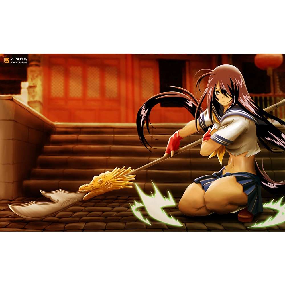 Poster A4 dán tường Anime, decal 21x30 trang trí có keo Ikki Tousen Wallpapers (1), nhận in theo yêu cầu