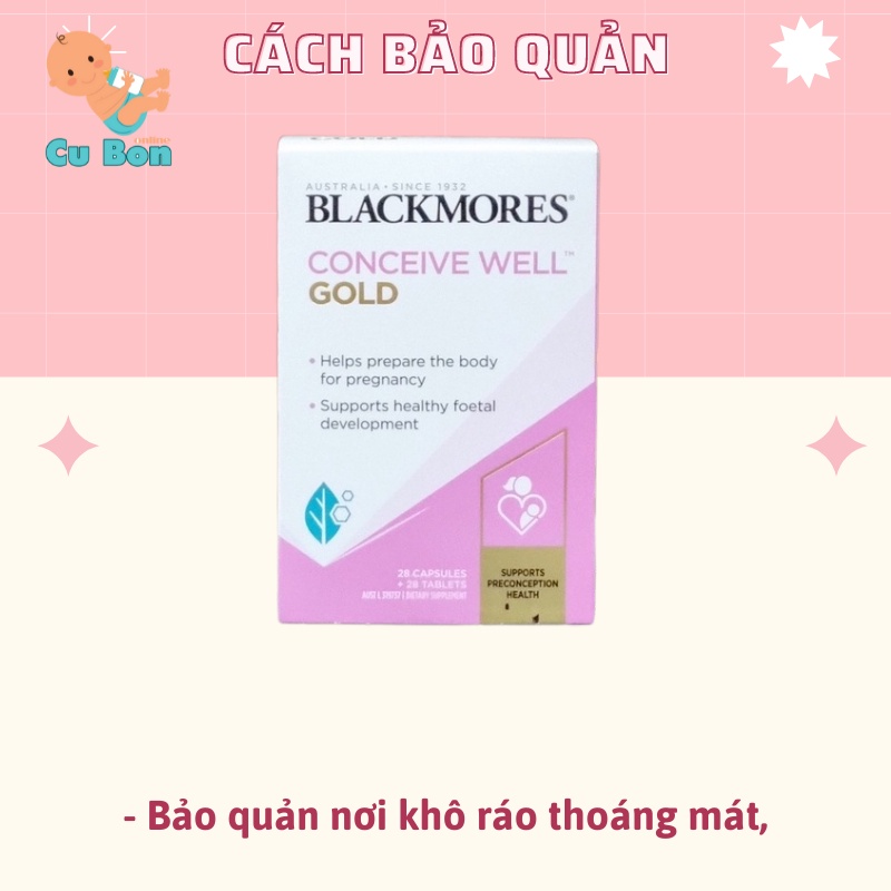 Viên uống tăng khả năng thụ thai cho phụ nữ Blackmores Conceive Well Gold Hộp 56 Viên, Úc