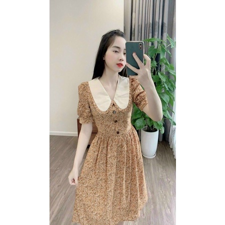 váy lụa hoa cổ phối | BigBuy360 - bigbuy360.vn