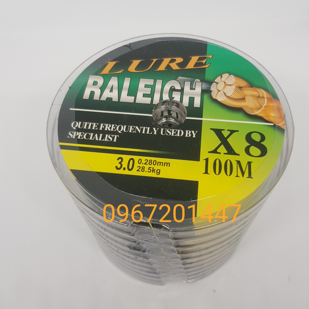 Dây dù câu cá X8 Lure RALEIGH sợi PE mượt mịn đủ size 1 den 10