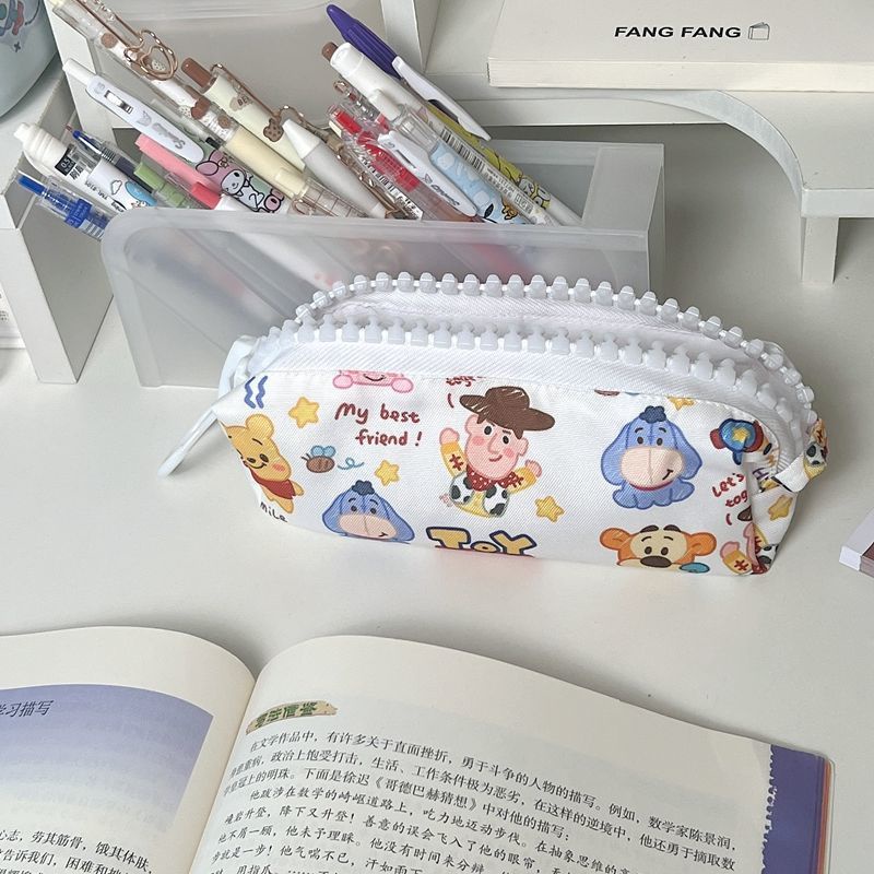 Túi Đựng Bút Chì Sức Chứa Lớn Có Khóa Kéo Họa Tiết Toy Story Phong Cách Mới Chất Lượng Cao