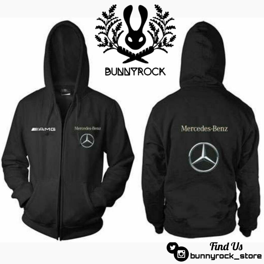 Áo Khoác Hoodie Phối Khóa Kéo In Logo Mercedes Benz Cá Tính