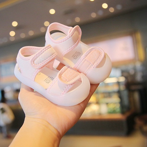 Sandal tập đi đế mềm AB quai dán tiện lợi siêu mềm cho bé trai bé gái full size 15-25