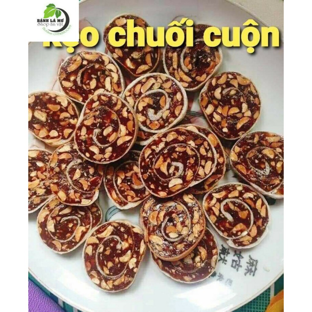 { Siêu Ngon} Kẹo Chuối  Cuộn Đậu Phộng Có Gừng 100GR- BÁNH LA MƠ SHOP