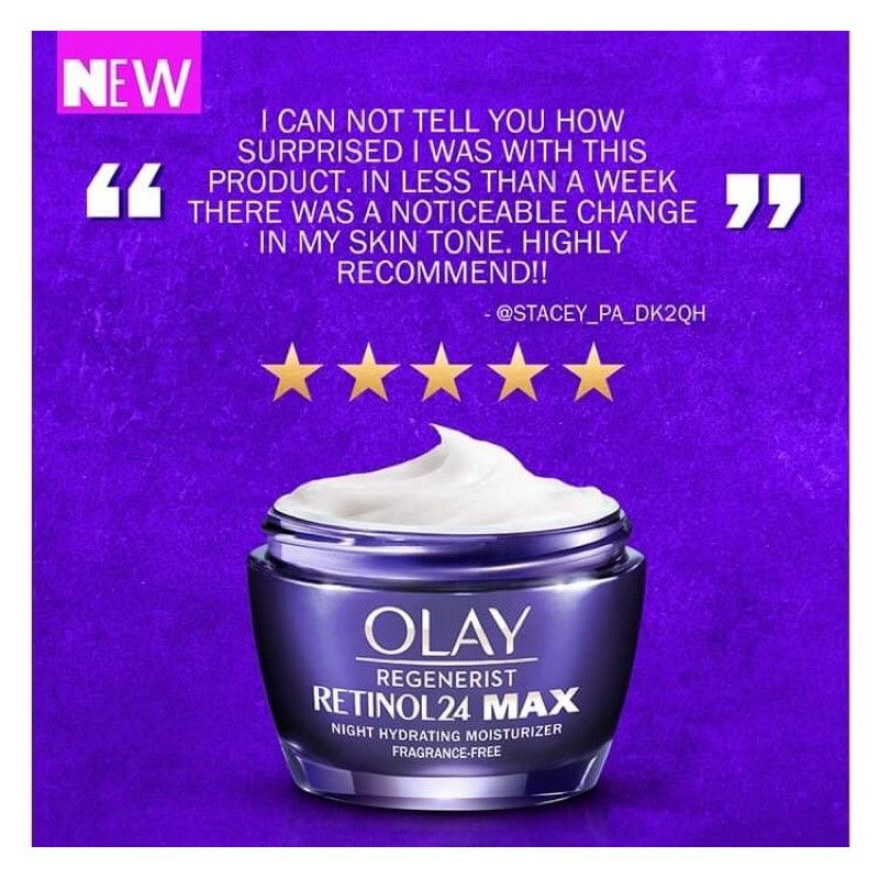 [HàngMỹ]Kem dưỡng da ban đêm Olay Retinol 24 Max Night Hydrating Moisturizer Fragrance Free 48g