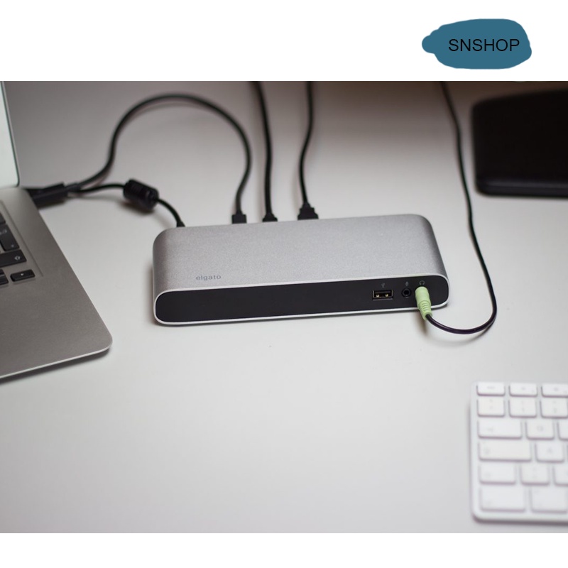 Elgato Thunderbolt 3 Dock- xuất cùng lúc hai màn hình 4K thêm cổng kết nối cho dòng Macbook pro, PC.