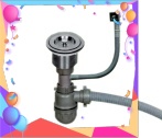 Bộ xả chậu rửa chén chống hôi, Bộ xả chậu rửa bát 1 hộc inox 304 phi 110mm