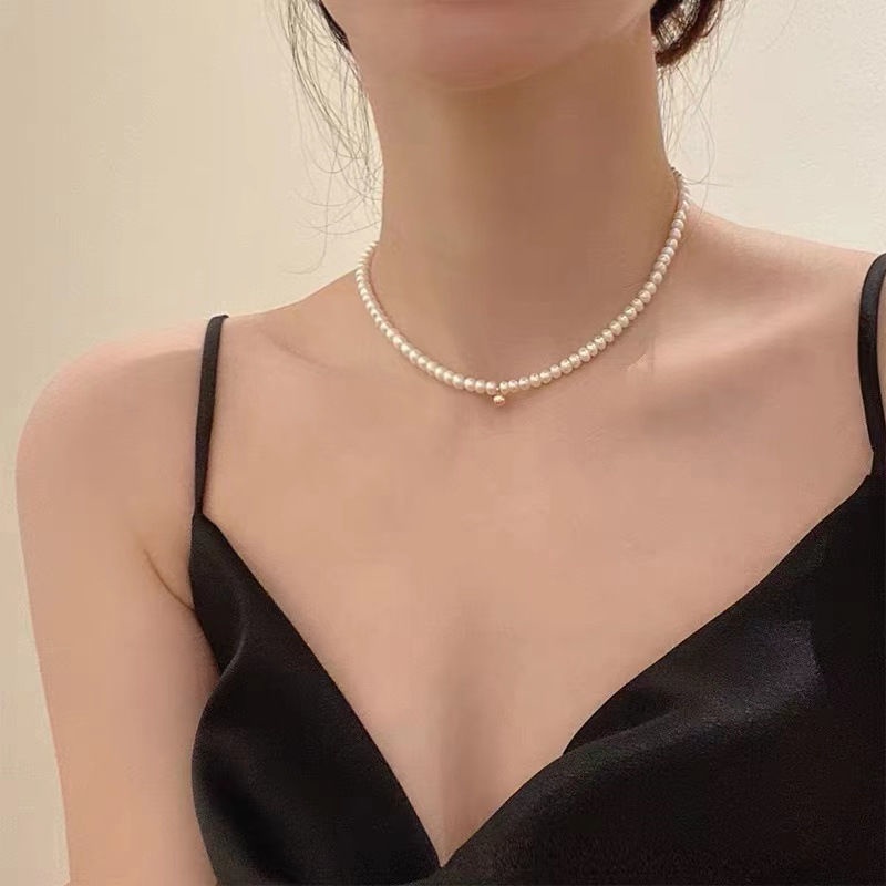 Dây chuyền ngọc trai dáng ngắn nhẹ nhàng đơn giản sang trọng cổ điển phù hợp với mọi phong cách cho nữ