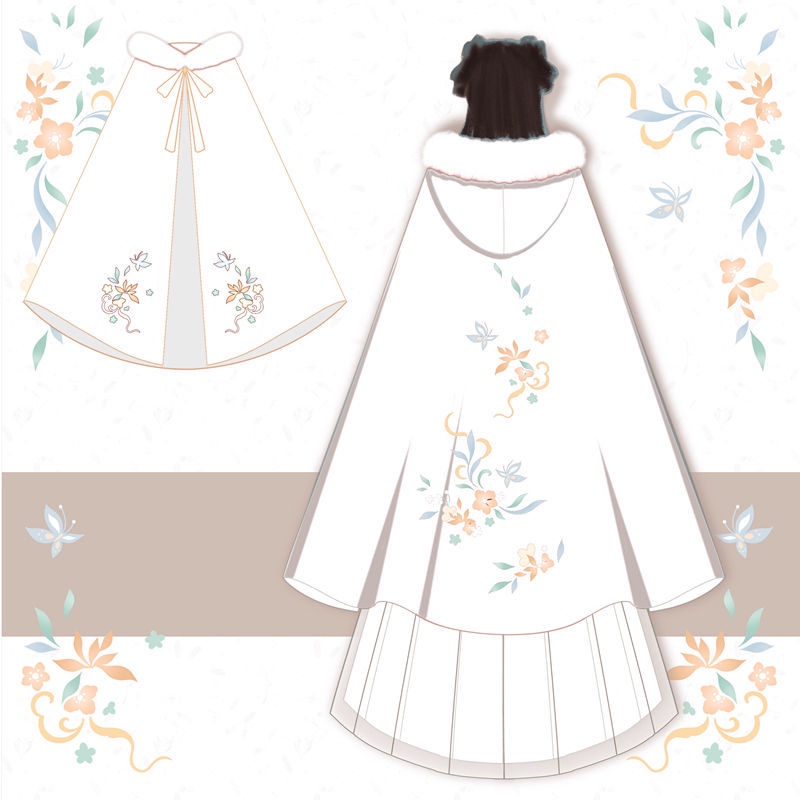 Áo choàng hán phục vải nhung dệt tay hai lớp đính hạt ngọc trai mùa thu cho nữ
 | BigBuy360 - bigbuy360.vn