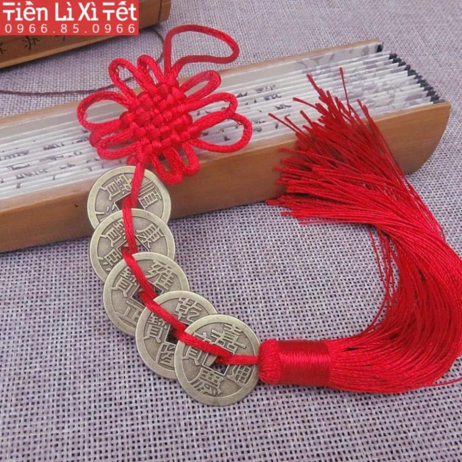 [SIÊU SALE] Dây đồng xu ngũ đế, Chuỗi đồng tiền may mắn, Tiền xu Ngũ Đế (xâu 5 đồng xu)
