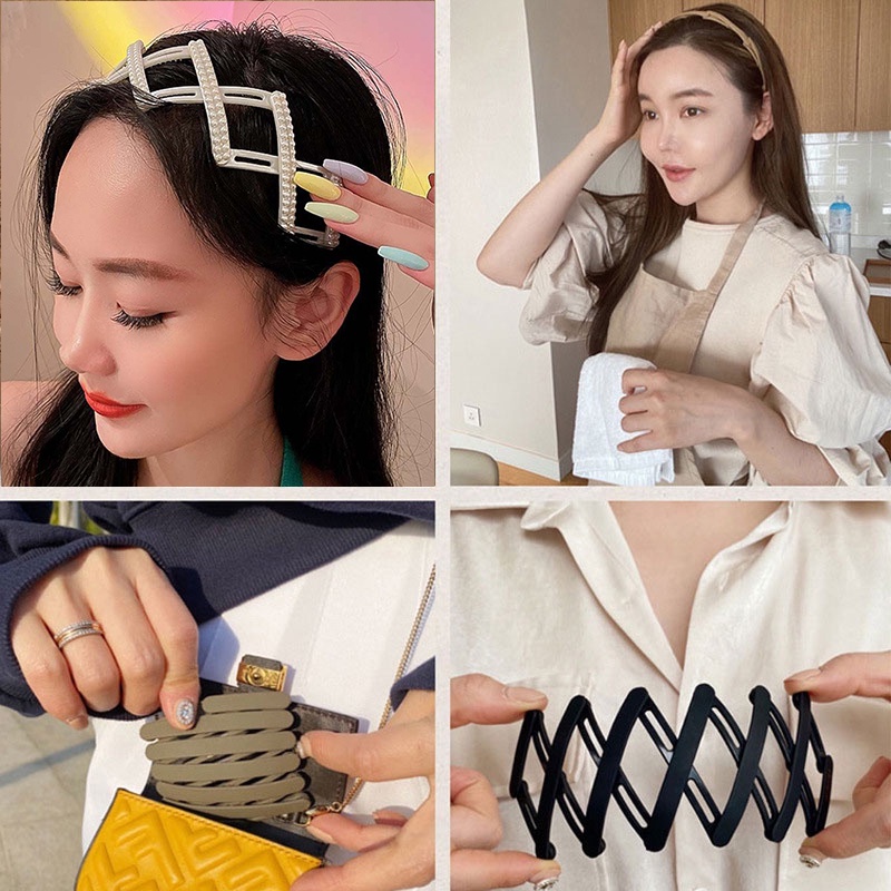 Băng Đô Cài Tóc Chống Trượt Có Thể Gấp Gọn Phong Cách Hàn Quốc Thời Trang Cho Nữ
